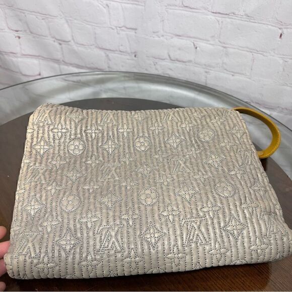 LOUIS VUITTON Alligator-Trimmed Motard Shoulder Bag embossed Leather exotic rare - Picture 9 of 16